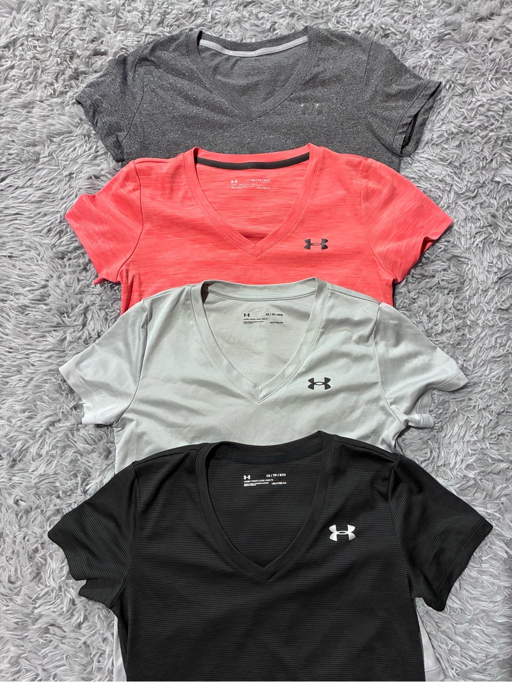 NEW Lot 4 Under Armour running gym short sleeve shirts tees workout dri-fit XS